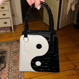 Yin Yang faux leather bag